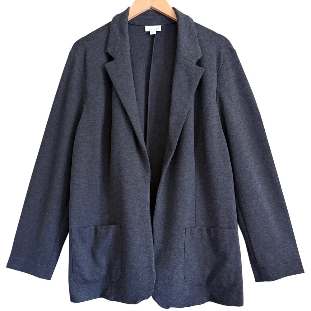 J. JILL Pointe Preppy Formal Business Casual Unstructured Open Front Blazer XL